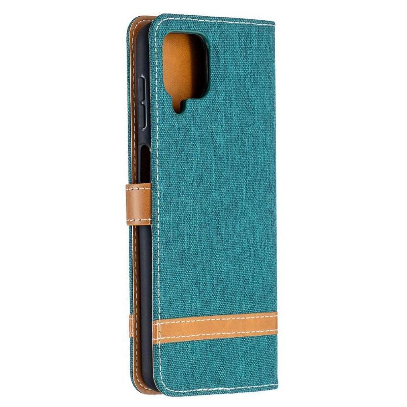 Etui Folio do Samsung Galaxy A12 Classic Pokrowiec Z Tkaniny