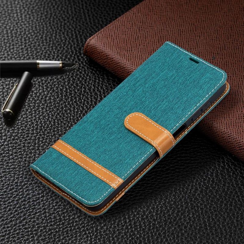 Etui Folio do Samsung Galaxy A12 Classic Pokrowiec Z Tkaniny