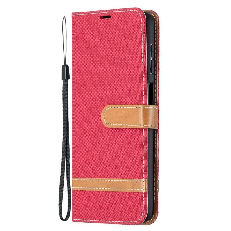 Etui Folio do Samsung Galaxy A12 Classic Pokrowiec Z Tkaniny