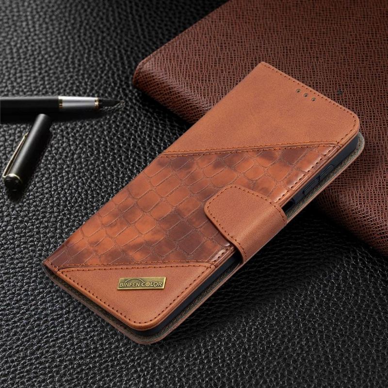 Etui Folio do Samsung Galaxy A12 Croc Aspect Efekt Skóry