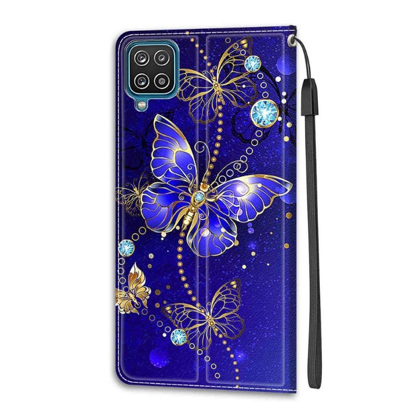 Etui Folio do Samsung Galaxy A12 Fioletowy Motyl