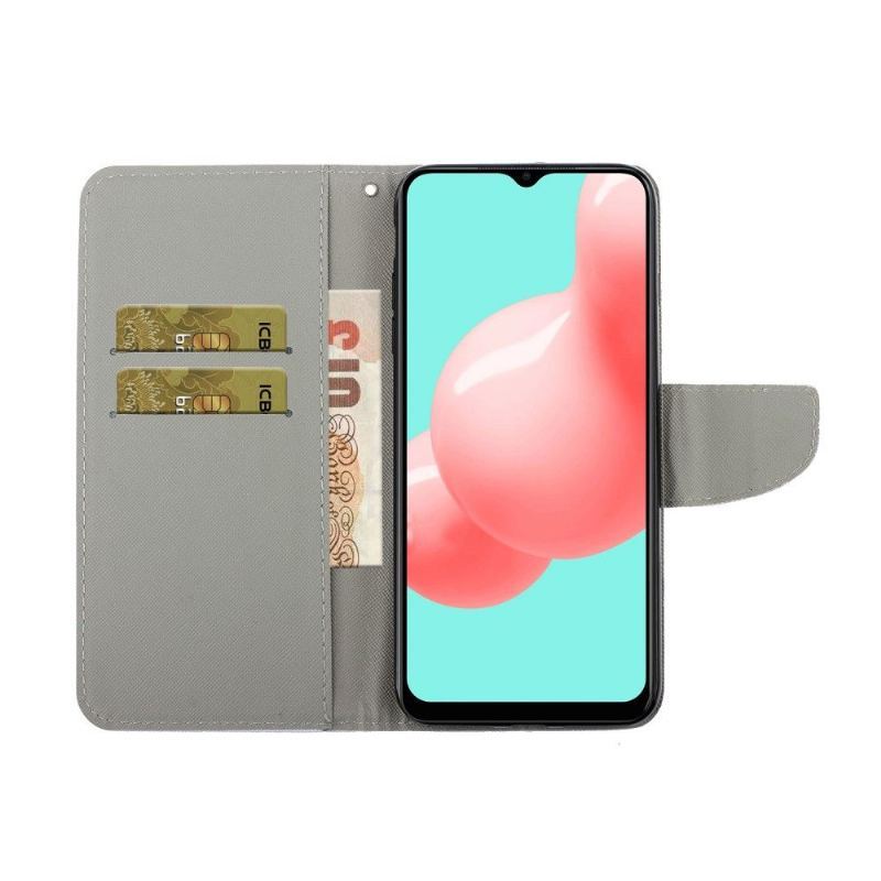 Etui Folio do Samsung Galaxy A12 Niebieski Motyl