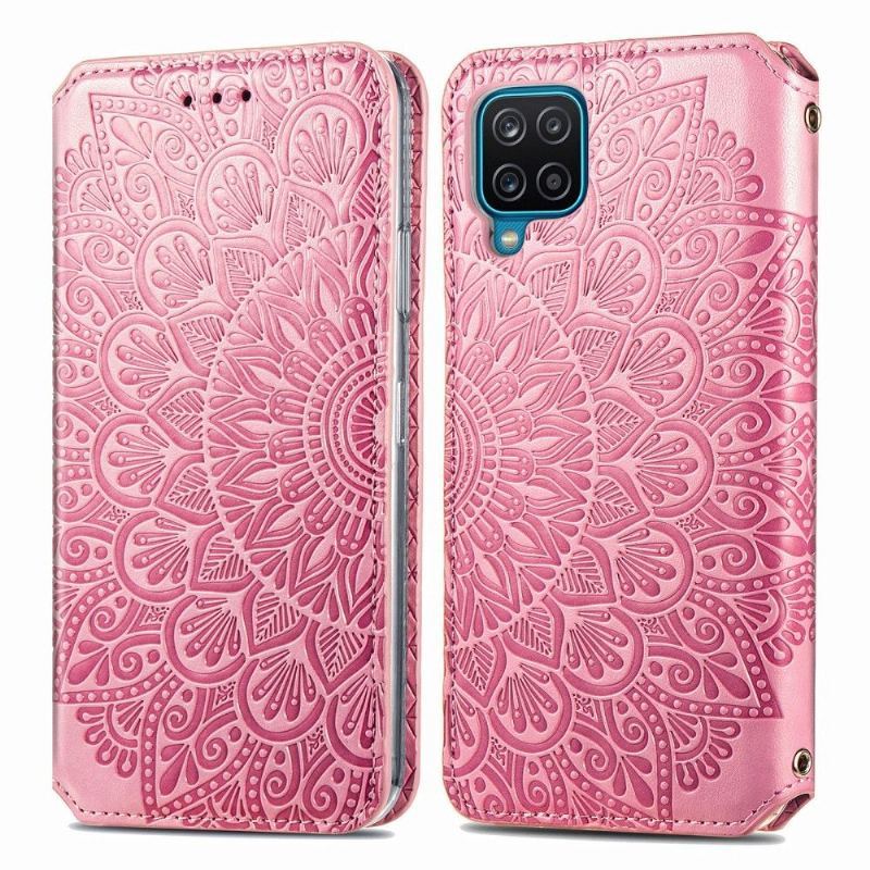 Skórzany Futerał do Samsung Galaxy A12 Anti-fall Chic Mandala Faux Leather