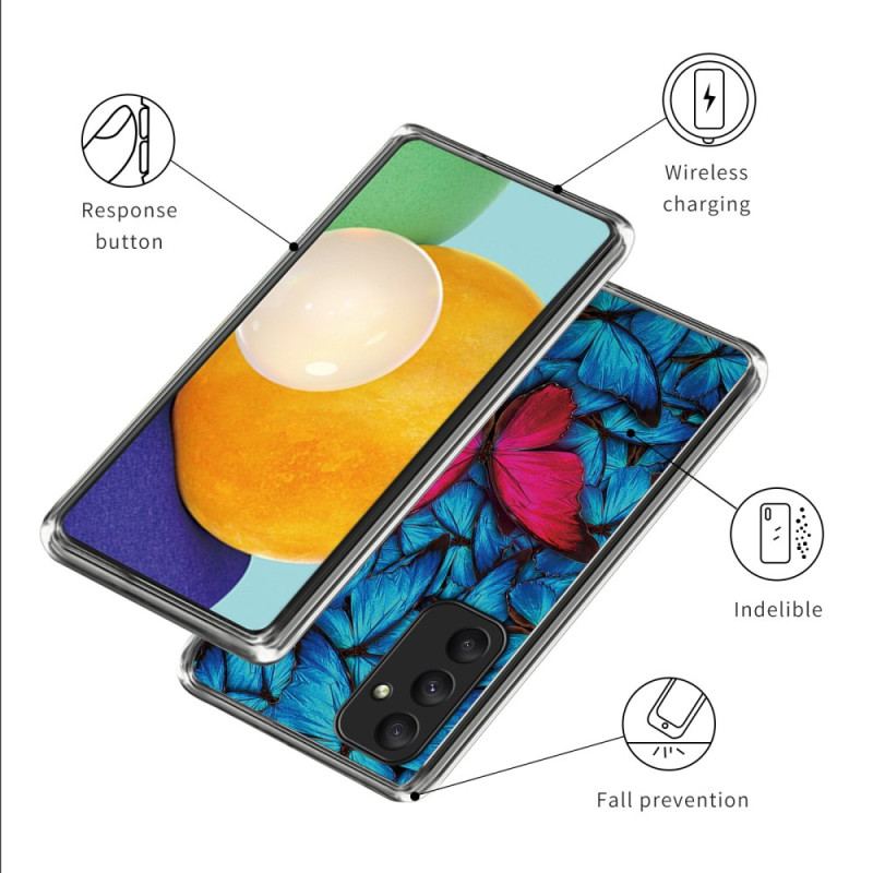 Etui Do Samsung Galaxy A55 5g CZerwony Motyl