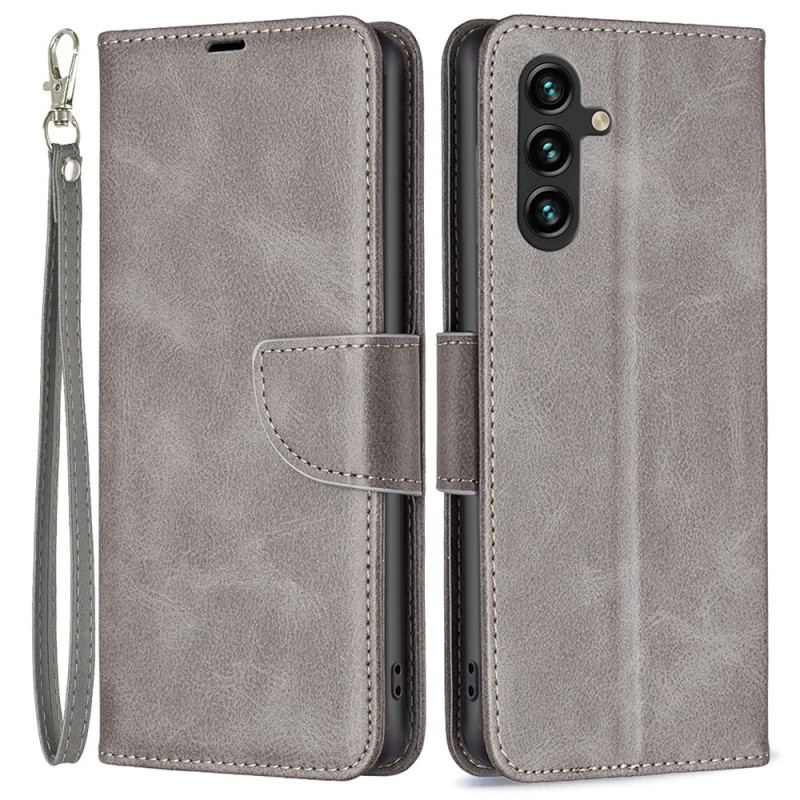 Etui Folio Do Samsung Galaxy A55 5g Portfel Z Teksturowanym Paskiem