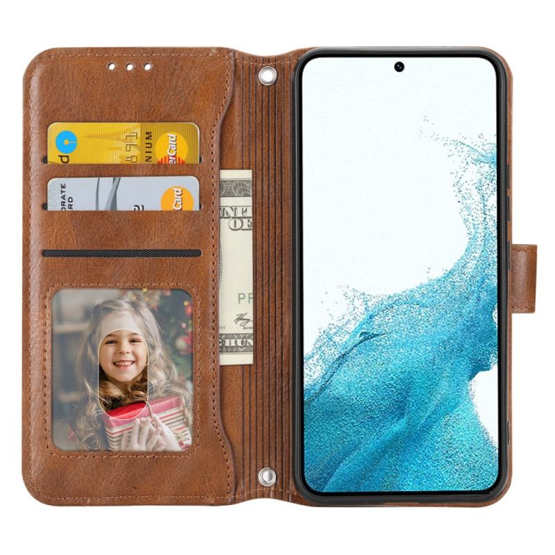 Etui Folio Do Samsung Galaxy A55 5g Portmonetka Na Monety Z Paskiem I Paskiem Na Ramię