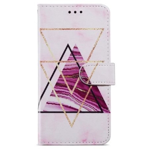 Etui Folio Do Samsung Galaxy A55 5g Trójkolorowy Marmur Z Paskiem