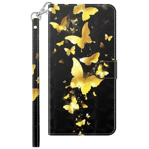 Etui Folio Do Samsung Galaxy A55 5g Złote Motyle W Locie Z Paskiem