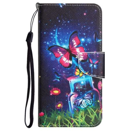 Etui Folio Samsung Galaxy A55 5g Butelka I Motyle Z Paskiem Etui Ochronne