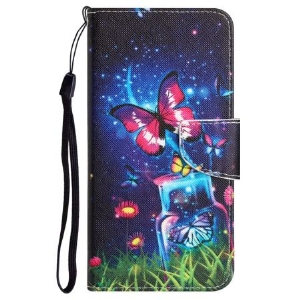 Etui Folio Samsung Galaxy A55 5g Butelka I Motyle Z Paskiem Etui Ochronne