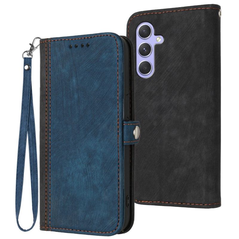 Etui Folio Samsung Galaxy A55 5g Dwukolorowy I Z Paskiem Etui Ochronne