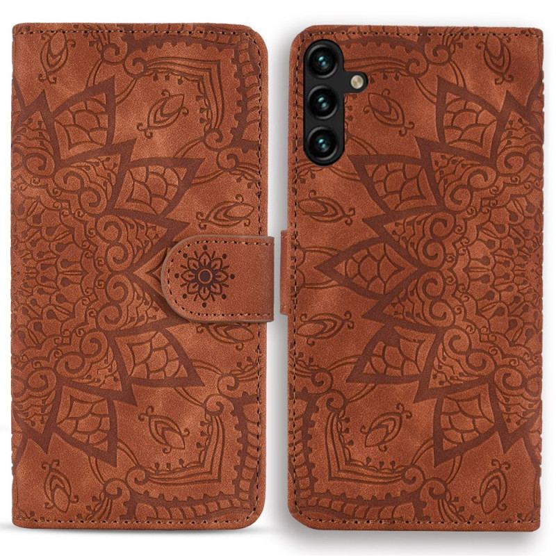 Etui Folio Samsung Galaxy A55 5g Grawerowane Kwiaty Etui Ochronne