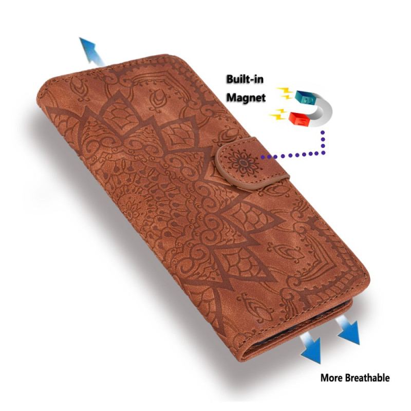 Etui Folio Samsung Galaxy A55 5g Grawerowane Kwiaty Etui Ochronne