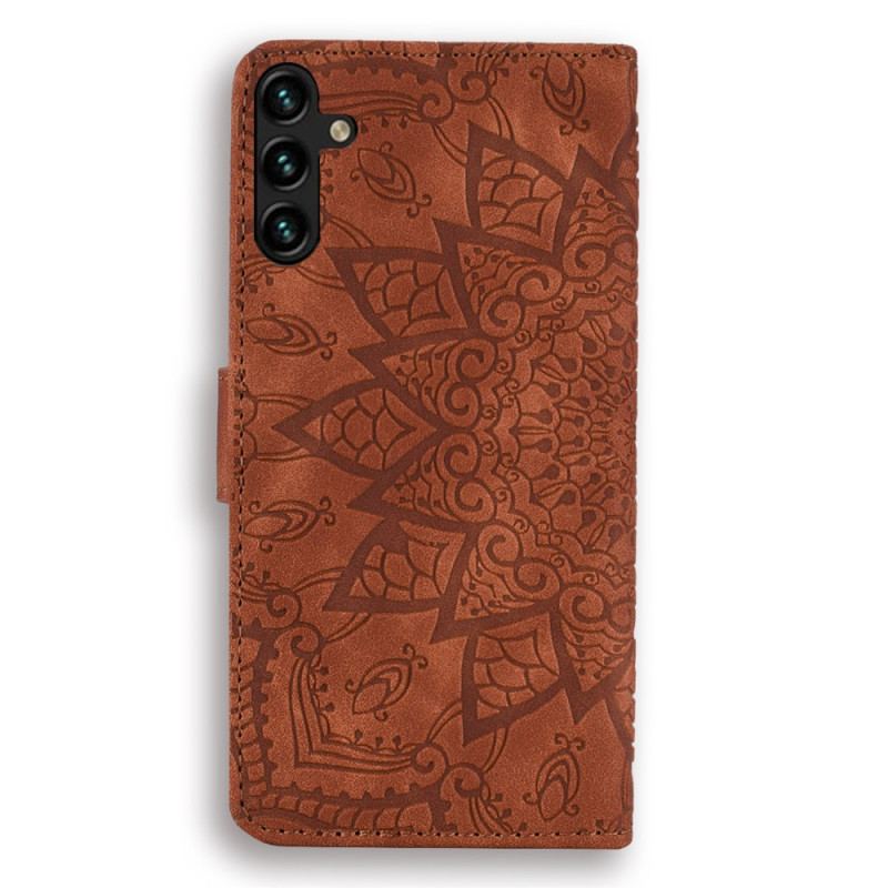 Etui Folio Samsung Galaxy A55 5g Grawerowane Kwiaty Etui Ochronne