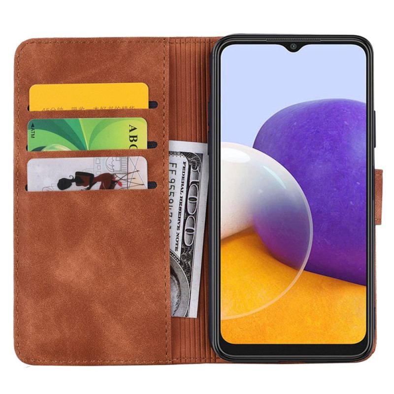 Etui Folio Samsung Galaxy A55 5g Grawerowane Kwiaty Etui Ochronne