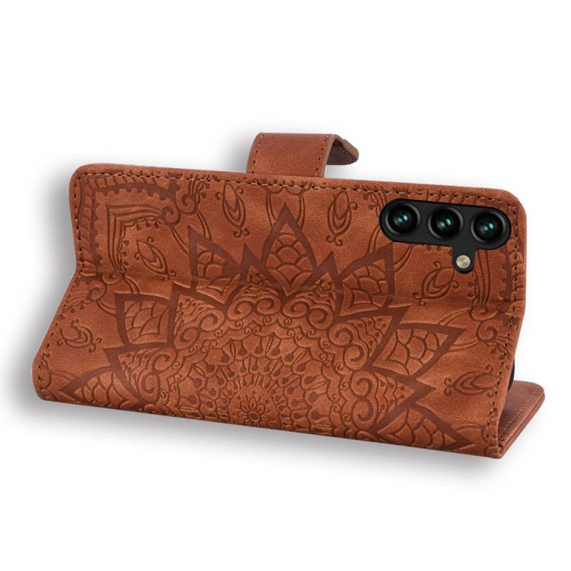 Etui Folio Samsung Galaxy A55 5g Grawerowane Kwiaty Etui Ochronne