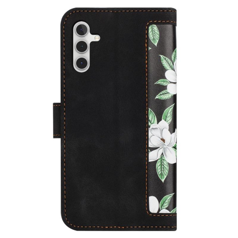 Etui Folio Samsung Galaxy A55 5g Kwiatowy Wzór Z Paskiem Etui Ochronne