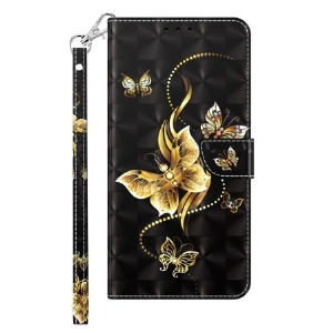 Etui Folio Samsung Galaxy A55 5g Nadruk W Złote Motyle Z Paskiem