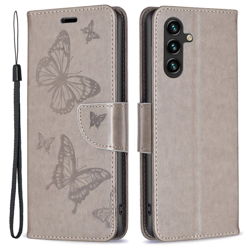 Etui Folio Samsung Galaxy A55 5g Wzór W Motyle Z Paskiem