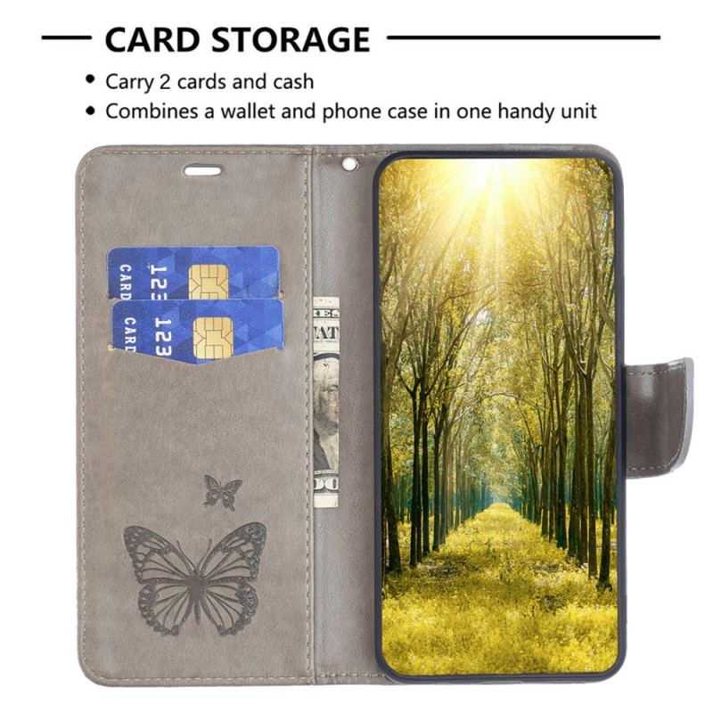 Etui Folio Samsung Galaxy A55 5g Wzór W Motyle Z Paskiem