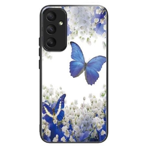 Etui Samsung Galaxy A55 5g Niebieskie Motyle Ze Szkła Hartowanego