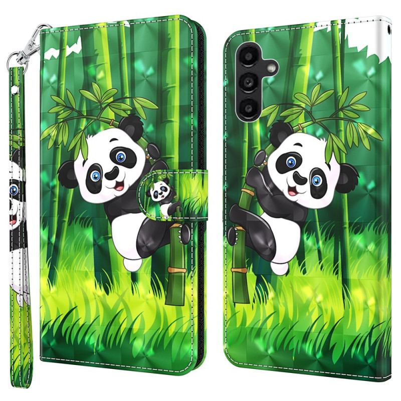 Obudowa Samsung Galaxy A55 5g Etui Na Telefon Panda Bambusowa Z Paskiem