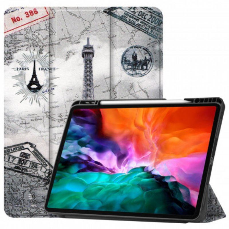 Etui Na Telefon do iPad Pro 12.9" (2022) Uchwyt Rysika Wieża Eiffla