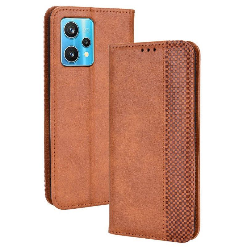 Etui Na Telefon do Realme 9 5G Etui Folio Stylizowany Efekt Skóry W Stylu Vintage