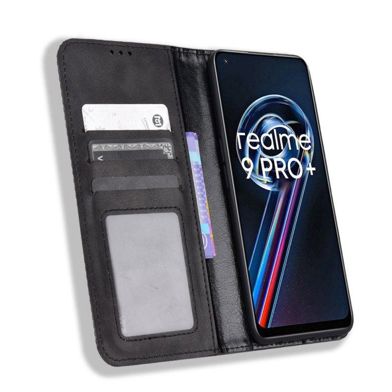 Etui Na Telefon do Realme 9 5G Etui Folio Stylizowany Efekt Skóry W Stylu Vintage