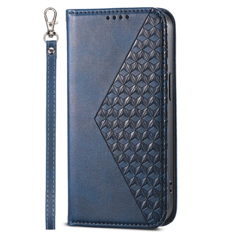 Etui Folio Do Xiaomi Redmi Note 13 5g Diamentowy Wzór Na Ramiączkach