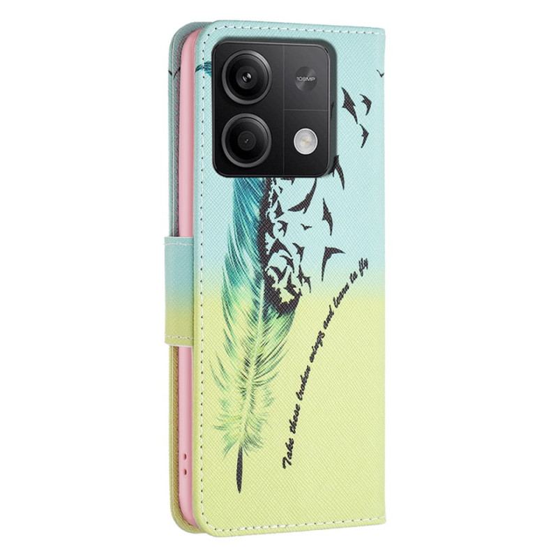 Etui Folio Do Xiaomi Redmi Note 13 5g Pióro I Ptaki