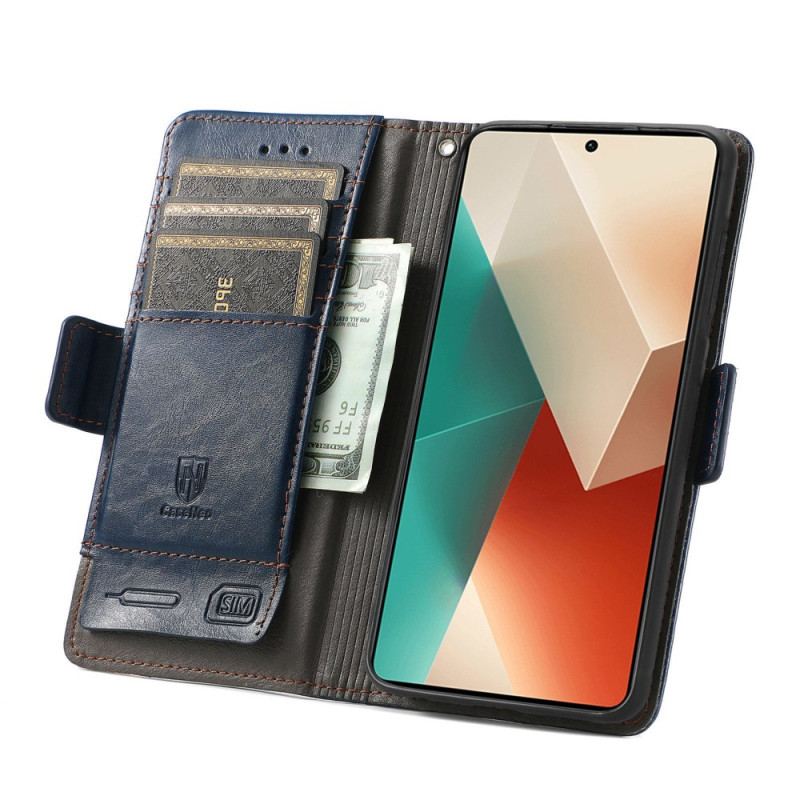 Etui Folio Do Xiaomi Redmi Note 13 5g Vintage Z Blokadą Rfid Caseneo