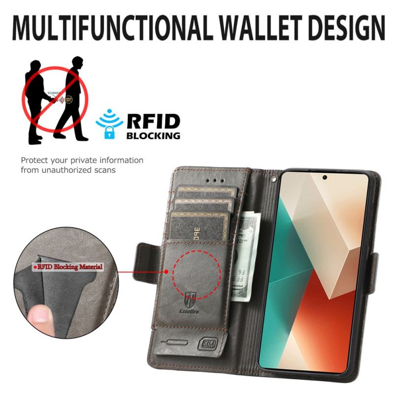 Etui Folio Do Xiaomi Redmi Note 13 5g Vintage Z Blokadą Rfid Caseneo