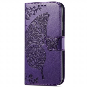 Etui Folio Xiaomi Redmi Note 13 5g Barokowy Motyl Z Paskiem Etui Ochronne