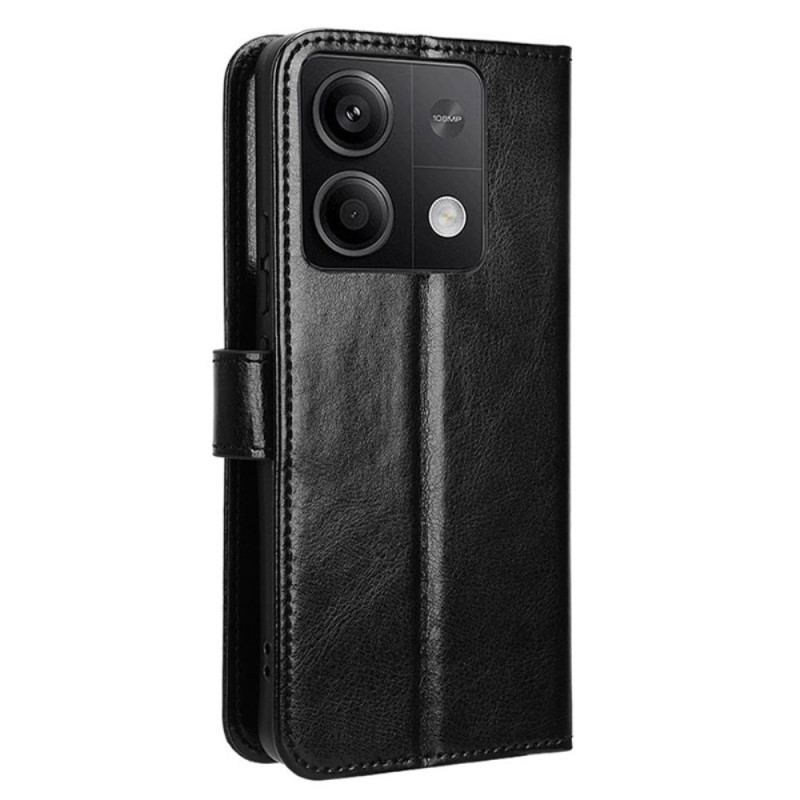 Etui Folio Xiaomi Redmi Note 13 5g Błyszcząca Sztuczna Skóra Z Paskiem Etui Ochronne