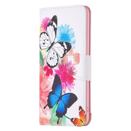 Etui Folio Xiaomi Redmi Note 13 5g Dwa Akwarelowe Motyle