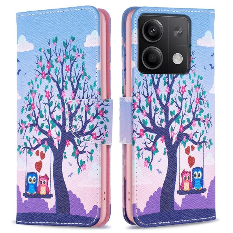 Etui Folio Xiaomi Redmi Note 13 5g Dwie Sowy Na Huśtawce