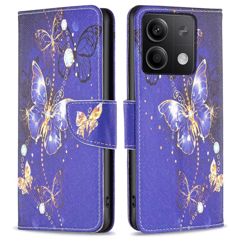 Etui Folio Xiaomi Redmi Note 13 5g Fioletowe Motyle