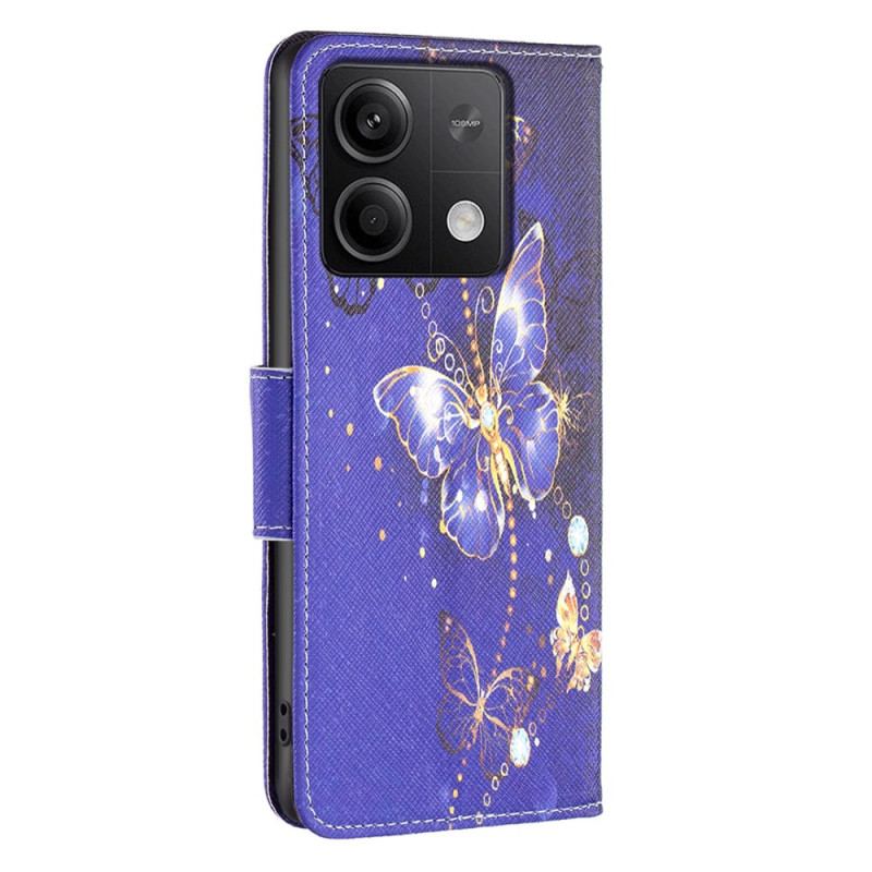 Etui Folio Xiaomi Redmi Note 13 5g Fioletowe Motyle