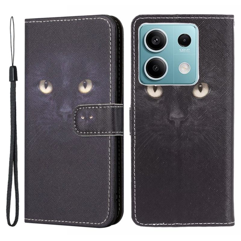 Etui Folio Xiaomi Redmi Note 13 5g Kocie Oczy Z Paskami Etui Ochronne