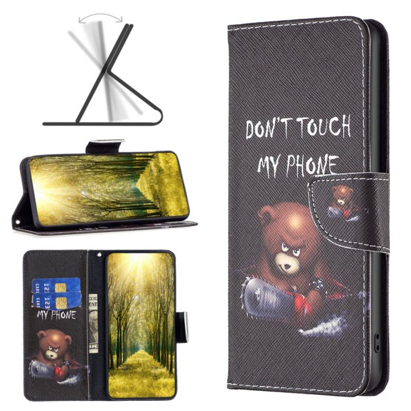 Etui Folio Xiaomi Redmi Note 13 5g Niebezpieczny Niedźwiedź Etui Ochronne