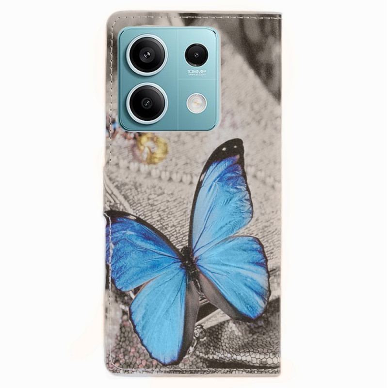 Etui Folio Xiaomi Redmi Note 13 5g Niebieski Motyl