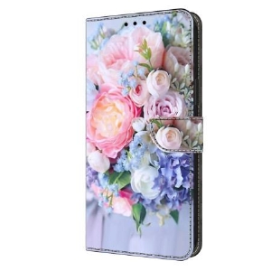 Etui Folio Xiaomi Redmi Note 13 5g Pastelowe Kwiaty Etui Ochronne