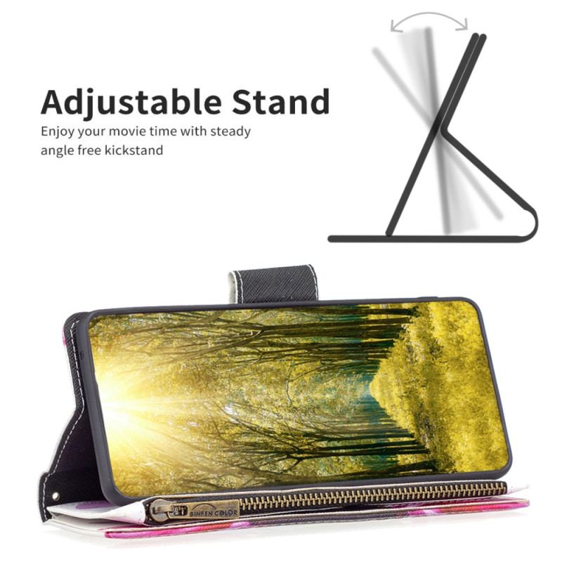 Etui Folio Xiaomi Redmi Note 13 5g Portfel W Akwarelowe Kwiaty Z Paskiem