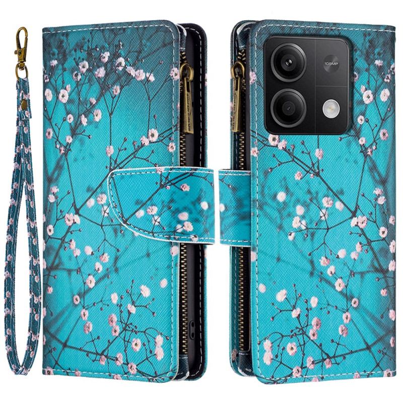 Etui Folio Xiaomi Redmi Note 13 5g Portfel W Kwiaty Z Paskiem Etui Ochronne