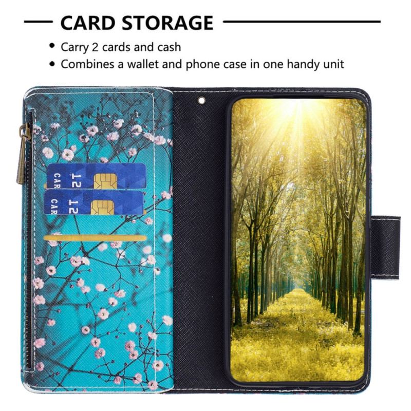 Etui Folio Xiaomi Redmi Note 13 5g Portfel W Kwiaty Z Paskiem Etui Ochronne