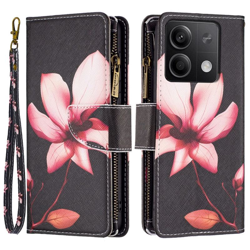 Etui Folio Xiaomi Redmi Note 13 5g Portfel Z Paskiem W Kształcie Lotosu