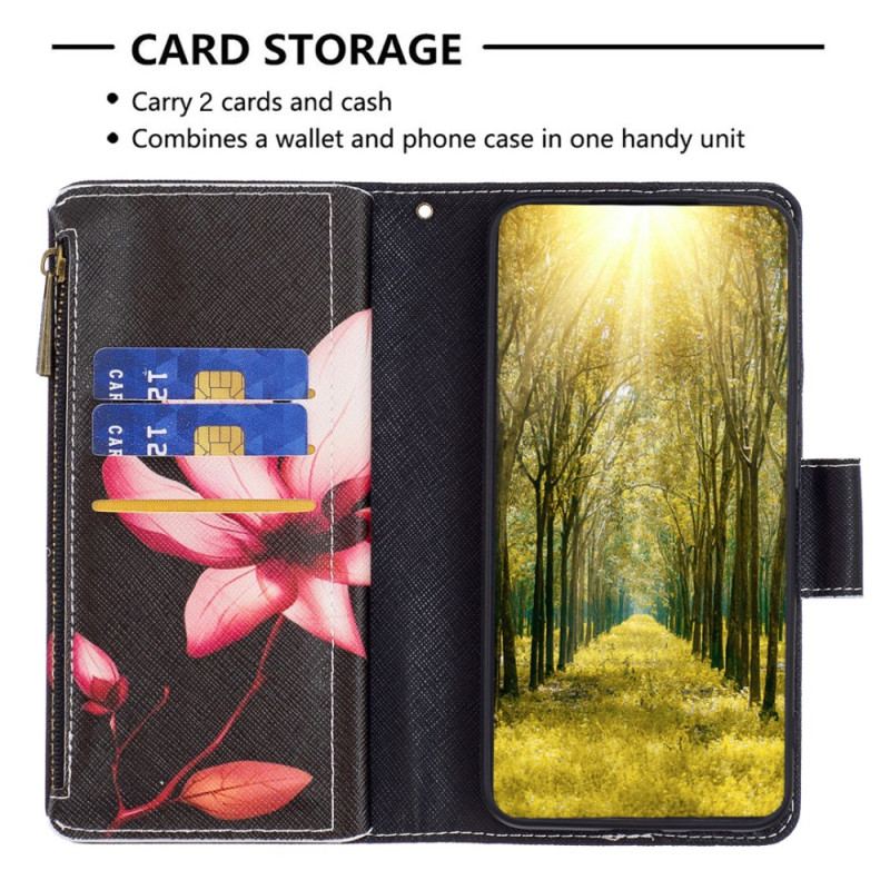 Etui Folio Xiaomi Redmi Note 13 5g Portfel Z Paskiem W Kształcie Lotosu