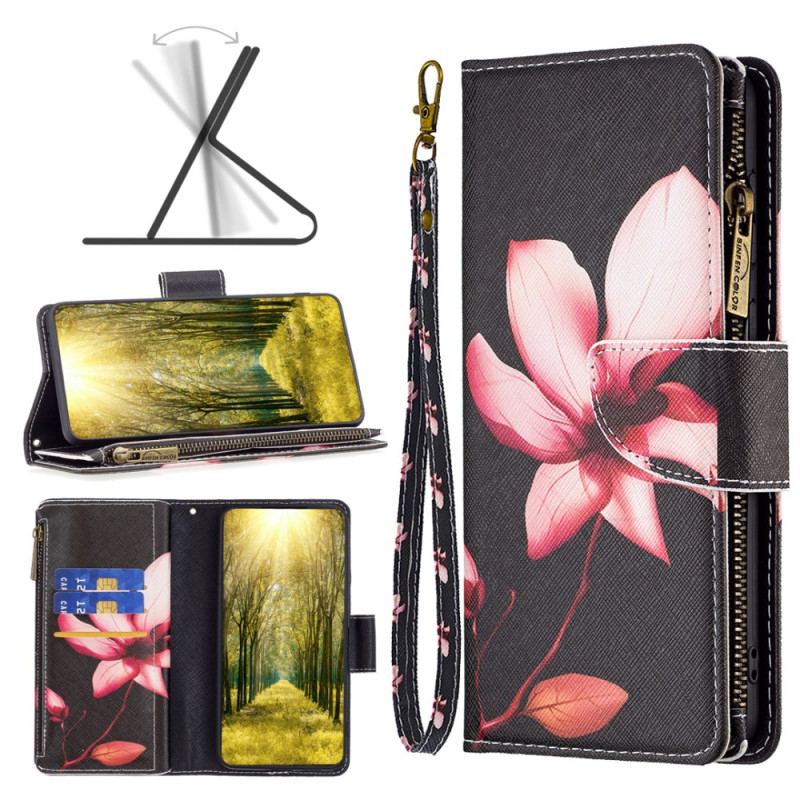 Etui Folio Xiaomi Redmi Note 13 5g Portfel Z Paskiem W Kształcie Lotosu