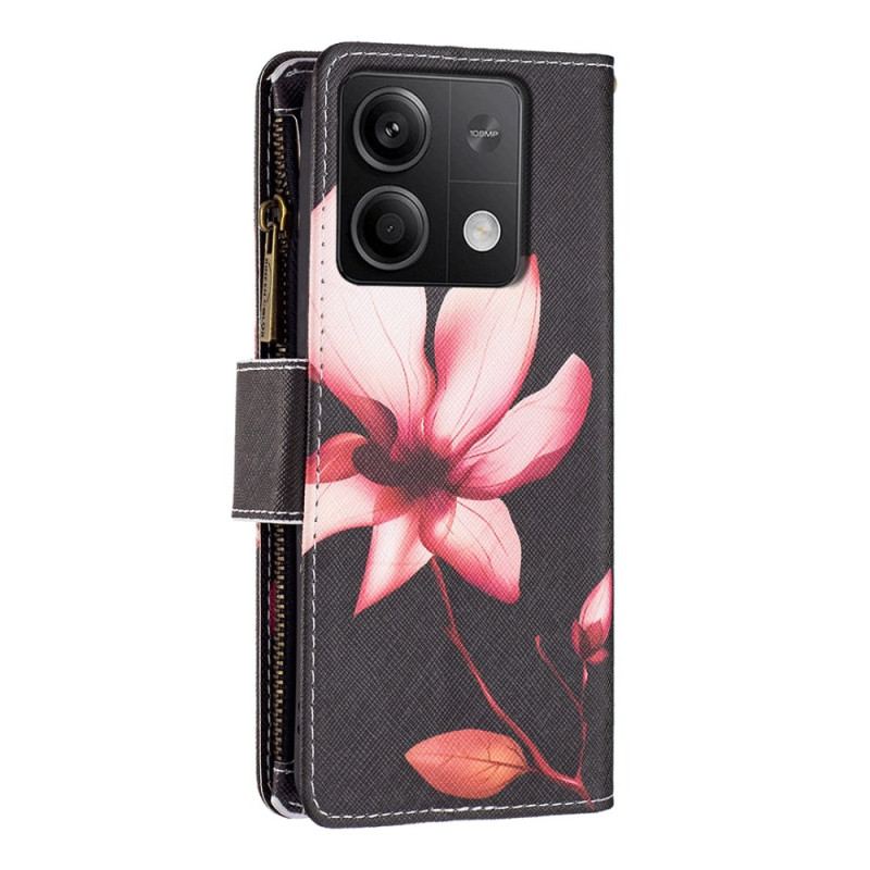 Etui Folio Xiaomi Redmi Note 13 5g Portfel Z Paskiem W Kształcie Lotosu